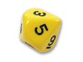 10er-Würfel mit 0-9 gelb