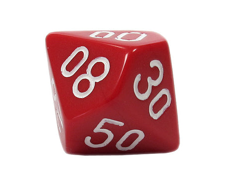 10er-Würfel mit 00-90 rot