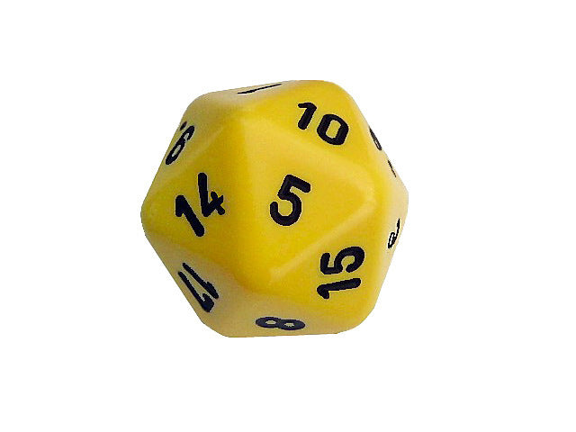 20er-Würfel gelb