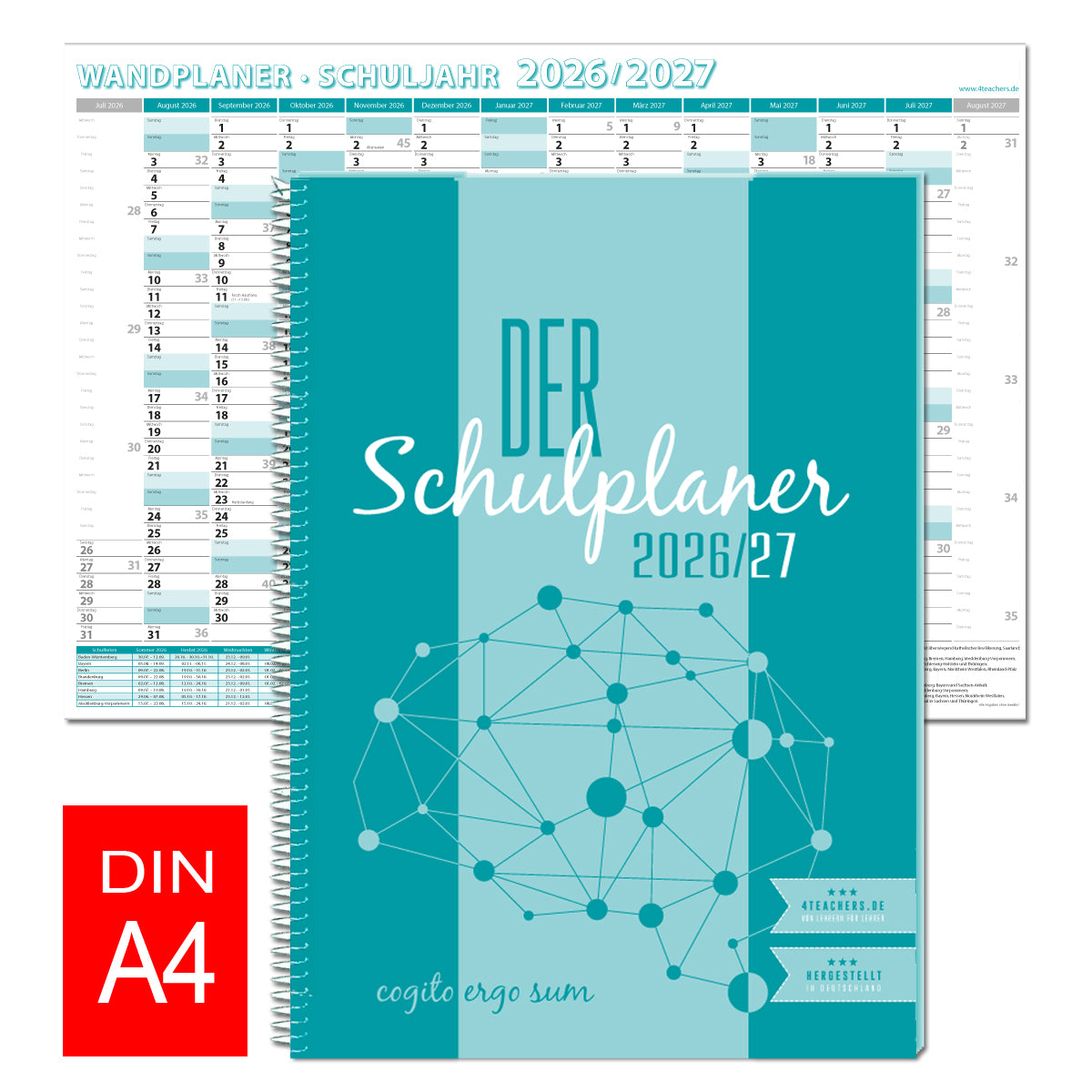 Schulplaner Dauerbezug A5 - Spiralbindung