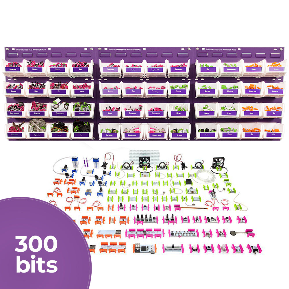 littleBits Makerspace Invention Wall mit 300 elektronischen Bausteinen