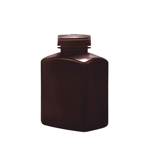 Weithalsflasche aus HDPE, quadratisch, braun, 2000 ml, 4 St.
