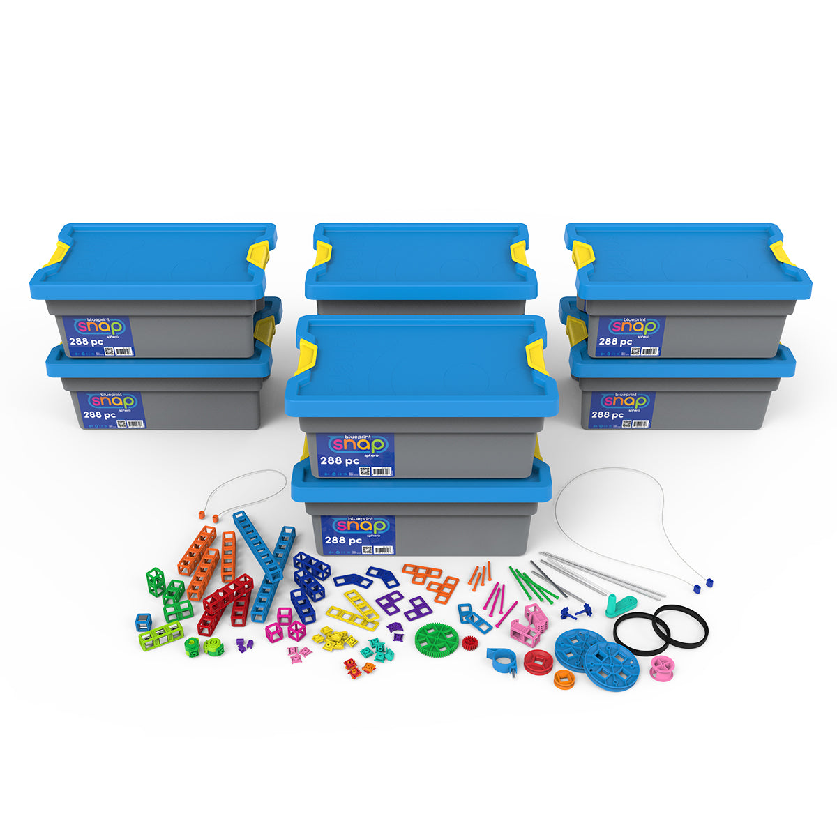 Sphero Blueprint Snap Class Pack mit acht Baukästen und Aufbewahrungsboxen