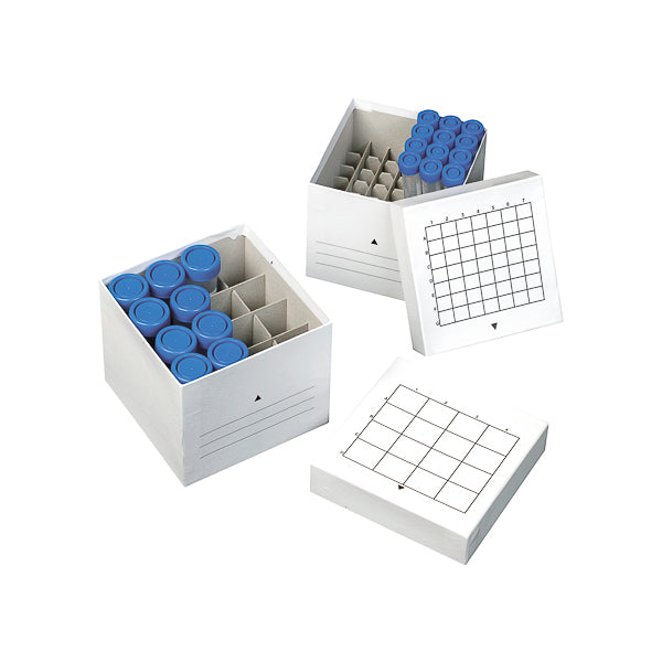 Gefrierboxen aus Karton für Probenröhrchen 50 ml, 16 Plätze