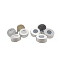Bördelkappe aus Aluminium Ø20 mm mit Septum aus weißem Silikon/farblosem PTFE, 100 St.