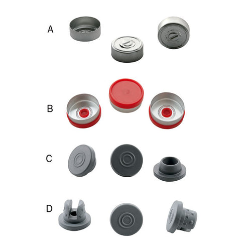 Bördelkappe aus Aluminium für Probenfläschchen mit 20 mm NS, flip Off Kappen, 100 St.