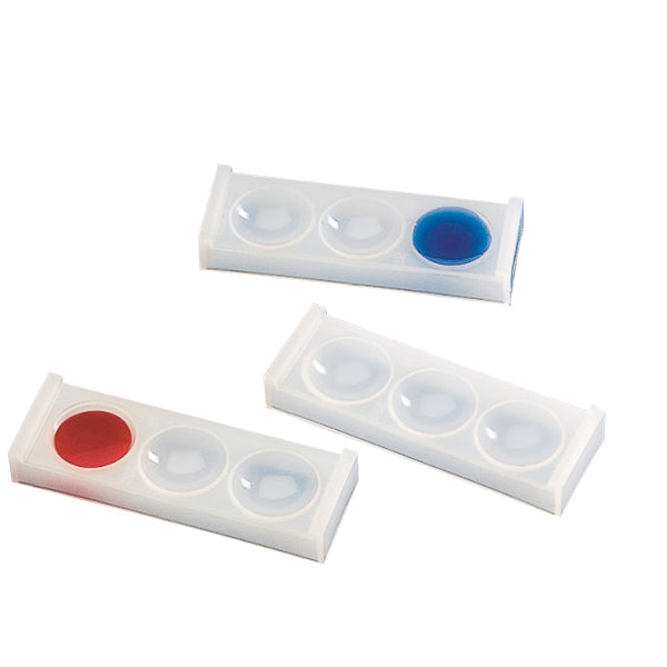 Tüpfelplatte aus Polyethylen, 3 Vertiefungen, 28 x 58 mm, 10 St.