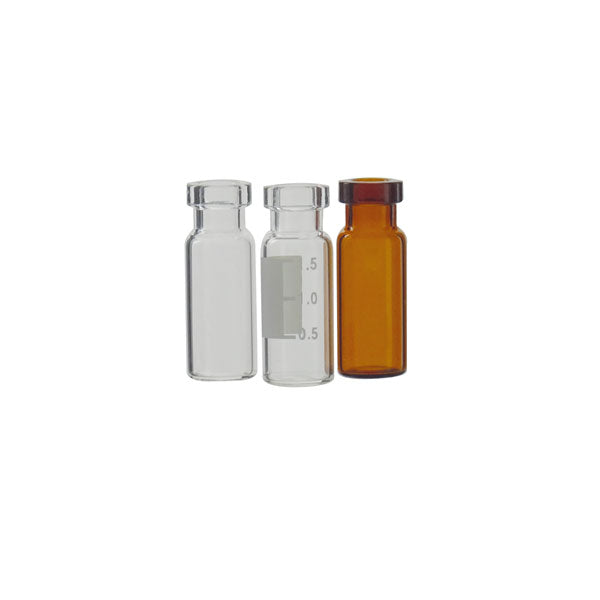 Vial für Proben, transparent mit Bördelrand, Beschriftungsfeld, 12x32 mm, 2 ml, 10 x 100 St.