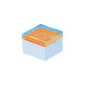 Gefrierbox aus PC für 81 Kryoröhrchen 1-2 ml, orange