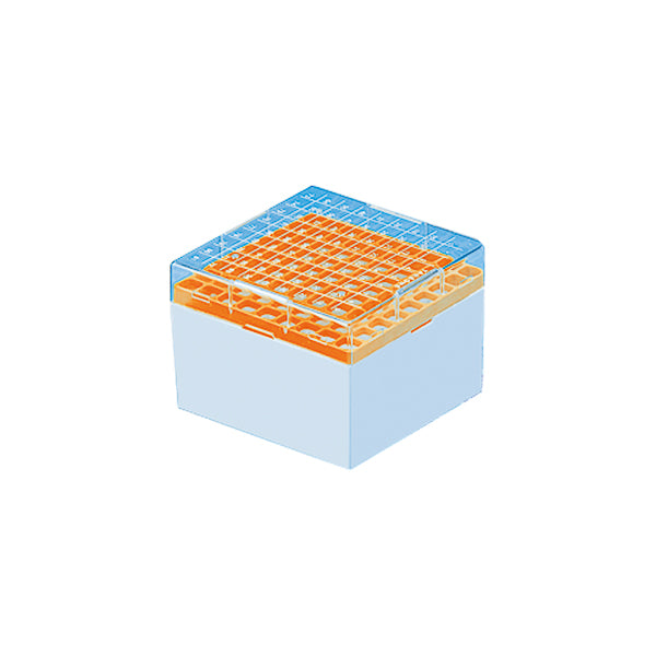 Gefrierbox aus PC für 81 Kryoröhrchen 1-2 ml, orange