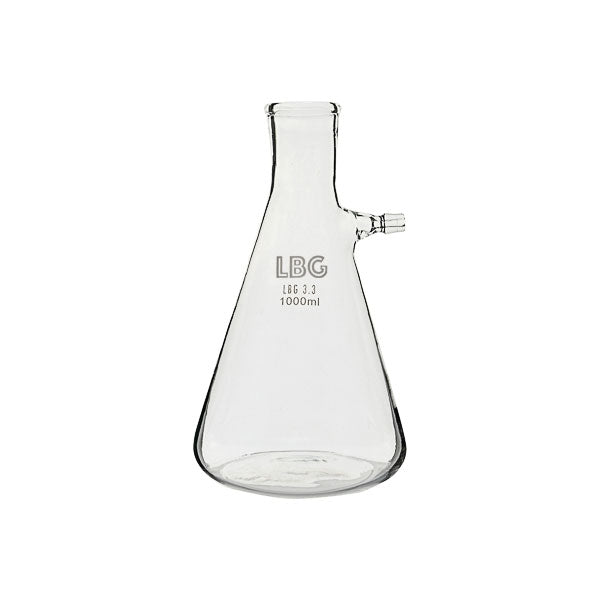 Saugflasche in Erlenmeyerform mit seitlicher Olive, 1000 ml, LBG N