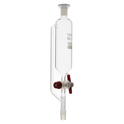 Tropftrichter, zylindrisch, mit Druckausgleich und PTFE-Hahn, 19/26, 100 ml