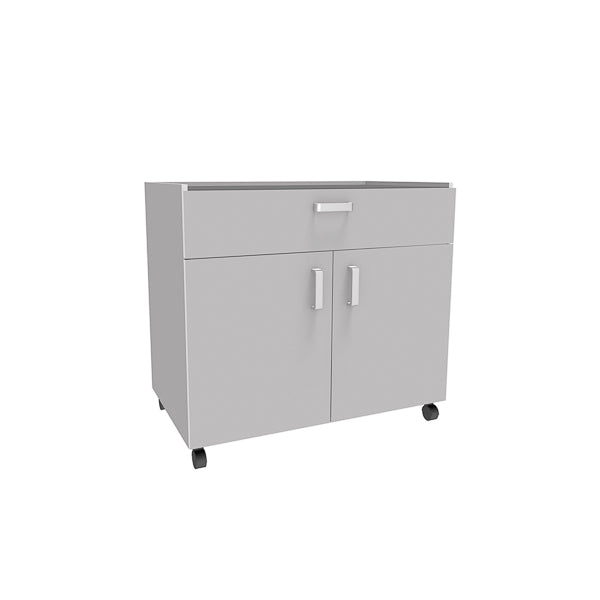 Laborbeistellschrank, mit Rollen, einer Schublade und 2 Türen, Stahl, 900 x 520 x 805 mm