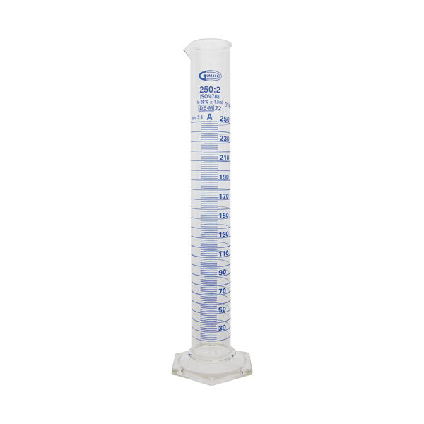 Messzylinder, Sechskantfuß, graduiert, Klasse A, 10 ml, Premium Line