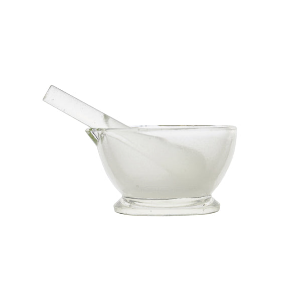 Mörser aus Glas mit Pistill