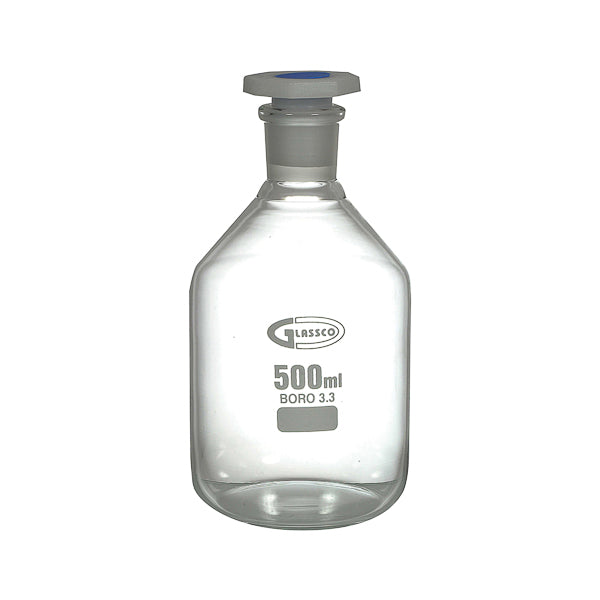 Enghalsflasche, transparent, mit PP-Normschliffstopfen, 250 ml, GLASSCO, 10 St.
