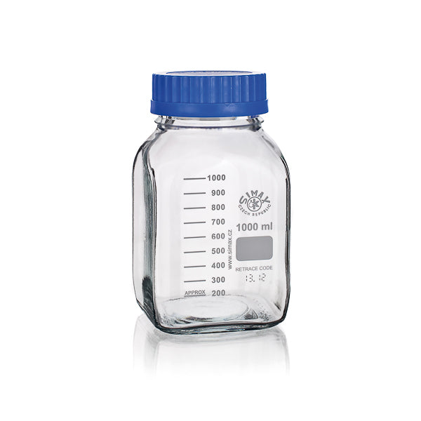Gewindeflasche, graduiert, ISO, GL80, Borosilikatglas 3.3, 5000 ml