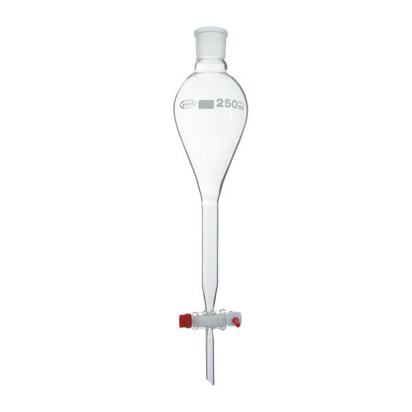 Scheidetrichter, mit PTFE-Küken und Plastikstopfen, Typ Gilson, 250 ml