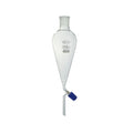 Scheidetrichter, mit Ventilhahn und Plastikstopfen, 500 ml