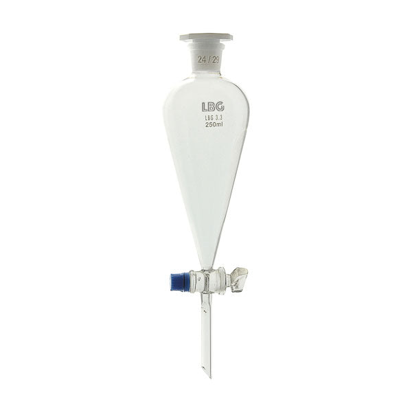 Scheidetrichter, konisch, mit Glasküken, 125 ml, LBG 3,3, 2 St.