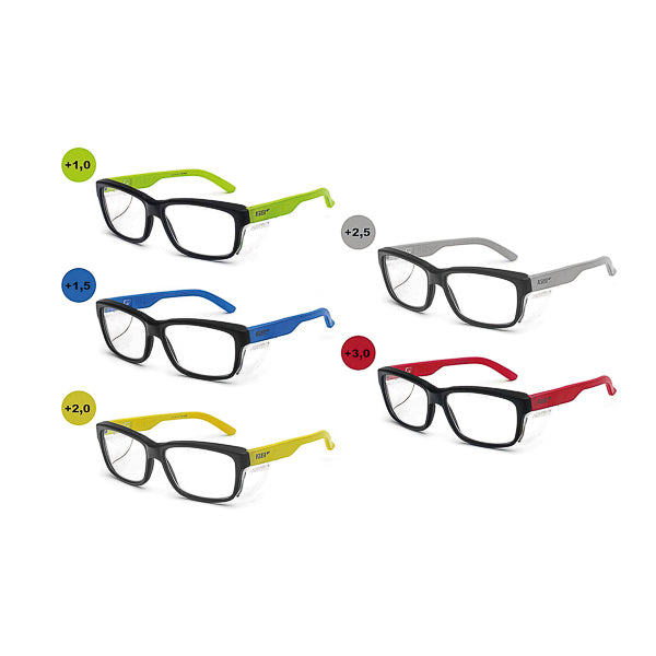 Sicherheitsbrille mit Sehstärke Premium Line Modell WORK&FUN, +3,0