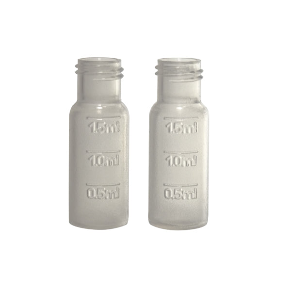 Chromatography vial in PP, 12 x 32 mm, with inserts, 0,3 ml, thread 9-425, clear