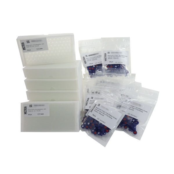 Vial mit Gewinde, Braunglas, 12 x 32, mit Schraubverschluss 9-425 und vorperforiertem Septum aus wei
