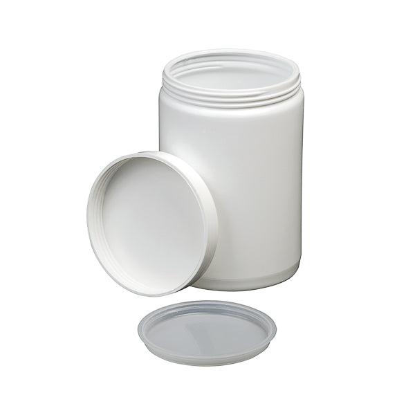 Probenbehälter, Weithals, weiß-opak, mit Deckel und Verschluss, 500 ml, HDPE, 10 St.