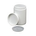 Probenbehälter, Weithals, weiß-opak, mit Deckel und Verschluss, 750 ml, HDPE, 5 St.