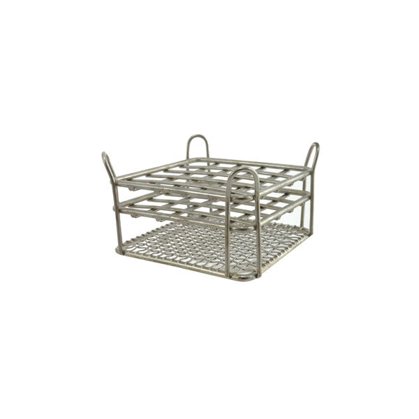 Reagenzglasständer aus Edelstahl für 5 x 5 Mikroreaktionsgefäße 1,5 ml