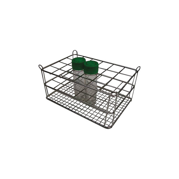 Reagenzglasständer aus Edelstahl für 8 x 6 Röhrchen (bis Ø 30 mm), Höhe: 40 mm