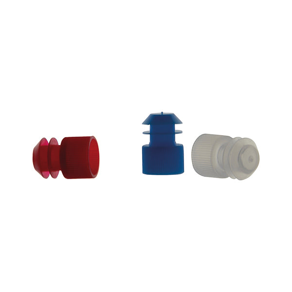 PE-Stopfen, mit Lamellen, für Ø12 mm Röhrchen, blau, 1000 St./Beutel