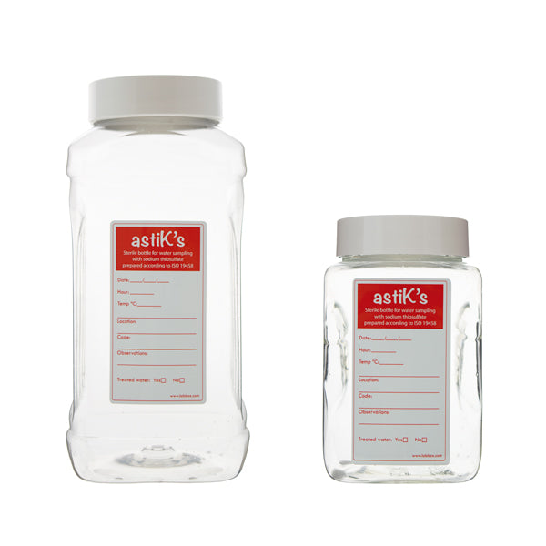 PET-Flasche 500 ml für Wasserprobennahmen, steril ohne Thiosulfat, Weithals, 60 St.