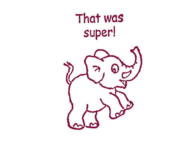 Englischer Lehrerstempel "That was super!" (Motiv: Elefant)
