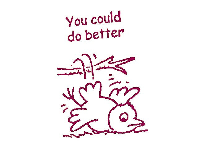 Englischer Lehrerstempel "You could do better" (Motiv: Vogel)