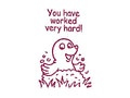 Englischer Lehrerstempel "You have worked very hard!" (Motiv: Maulwurf)