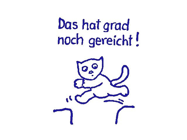 Lehrerstempel "Das hat grad noch gereicht!" (Motiv: Kätzchen)
