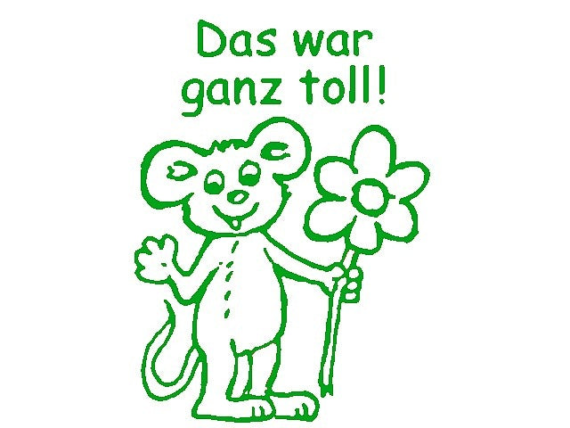 Lehrerstempel "Das war ganz toll!" (Motiv: Maus)