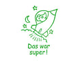 Lehrerstempel "Das war super!" (Motiv: Raketenmaus)