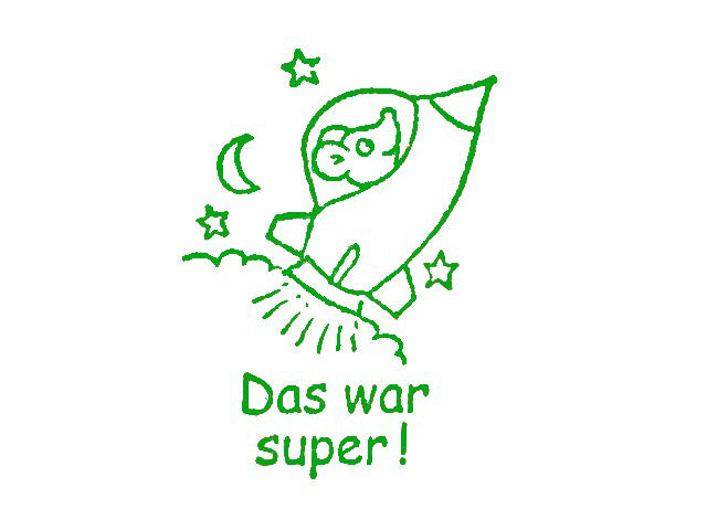 Lehrerstempel "Das war super!" (Motiv: Raketenmaus)