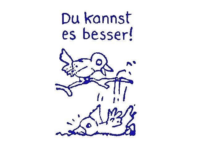 Lehrerstempel "Du kannst es besser!" (Motiv: 2 Vögelchen)
