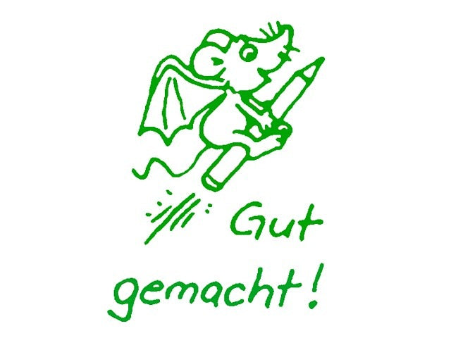 Lehrerstempel "Gut gemacht!" (Motiv: Fledermaus)