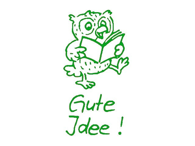 Lehrerstempel "Gute Idee!" (Motiv: Eule)