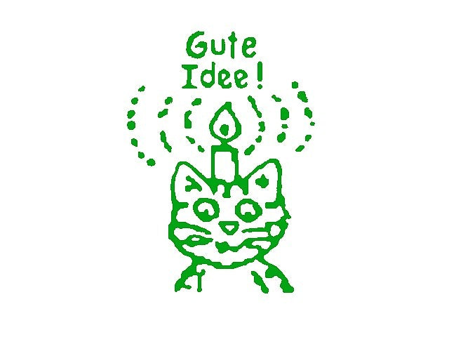 Lehrerstempel "Gute Idee!" (Motiv: Kätzchen)