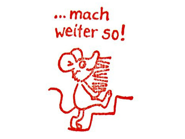 Lehrerstempel "... mach weiter so" (Motiv: Maus)