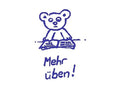 Lehrerstempel "Mehr üben!" (Motiv: Teddybär)