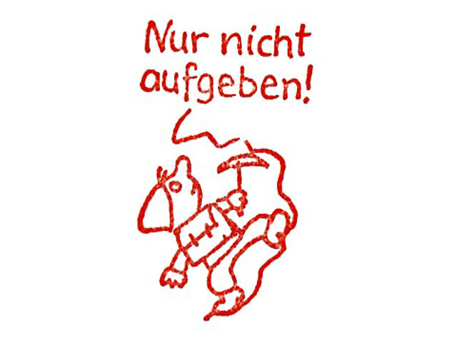 Lehrerstempel "Nur nicht aufgeben!" (Motiv: Bergsteiger)