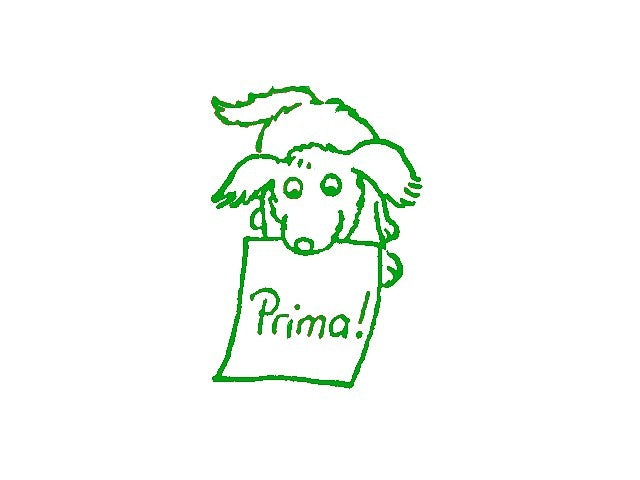 Lehrerstempel "Prima!" (Motiv: Hündchen)