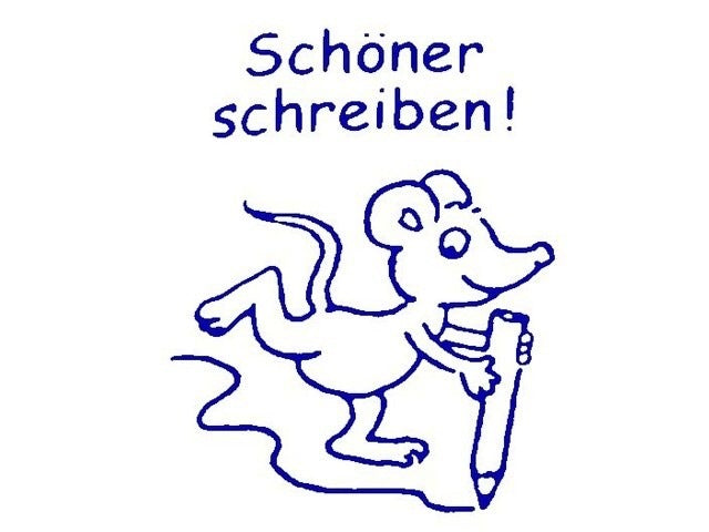 Lehrerstempel "Schöner schreiben!" (Motiv: Maus)
