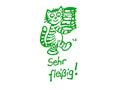 Lehrerstempel "Sehr fleißig!" (Motiv: Kätzchen)